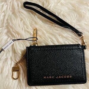Marc Jacobs Black Wristlet with Gold Details NEW